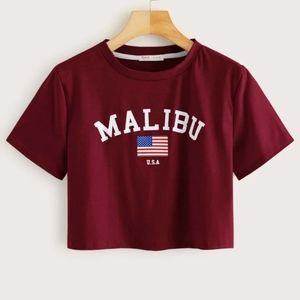 💥4th of July💥 RED LOGO CROP TOP